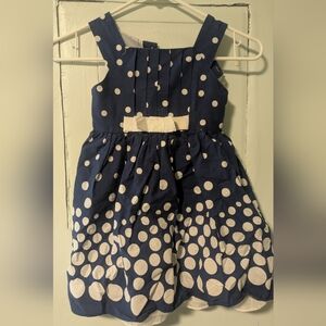 Polka Dot Kids Dress in Navy and White